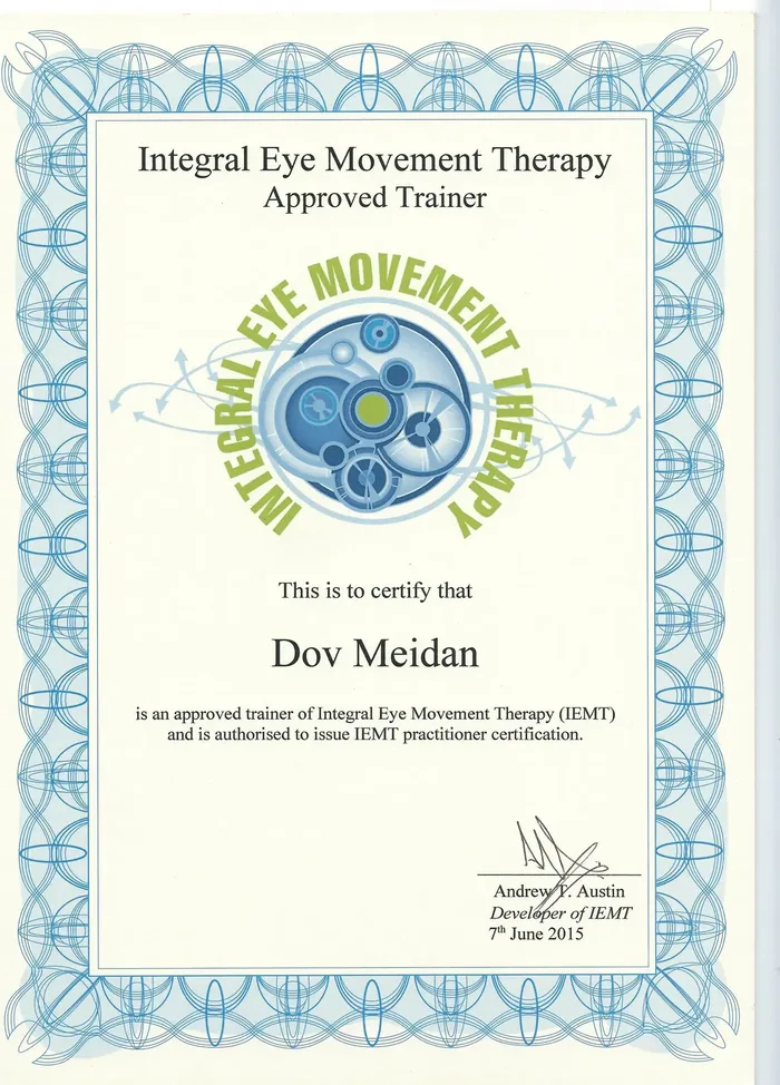 תעודת IEMT Approved Trainer של דב מידן
